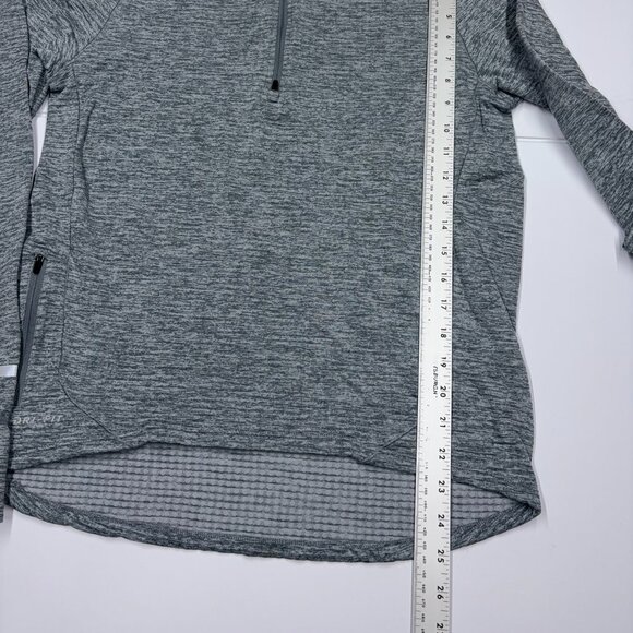 Nike Men's Sweatershirt Half Zip Running Dri Fit Thumb Hole Gray - Size Small - Picture 11 of 11